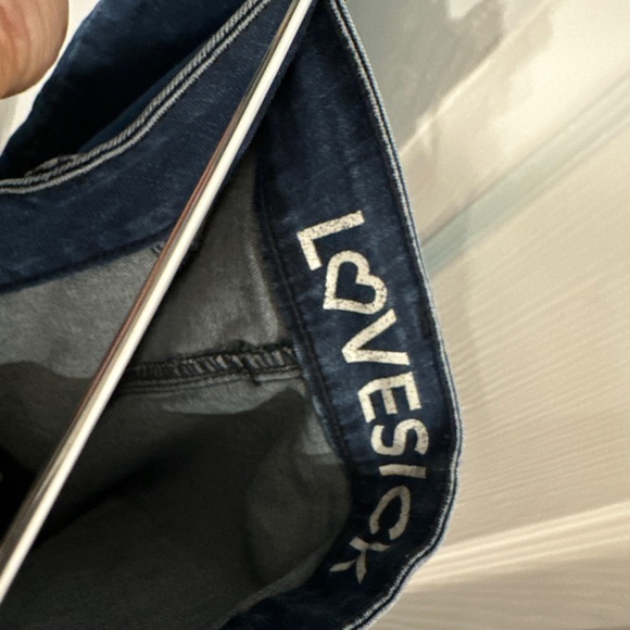 Lovesick Women Size 24 Button Front Blue Denim Mini Casual Paneled Skirt - Picture 6 of 7